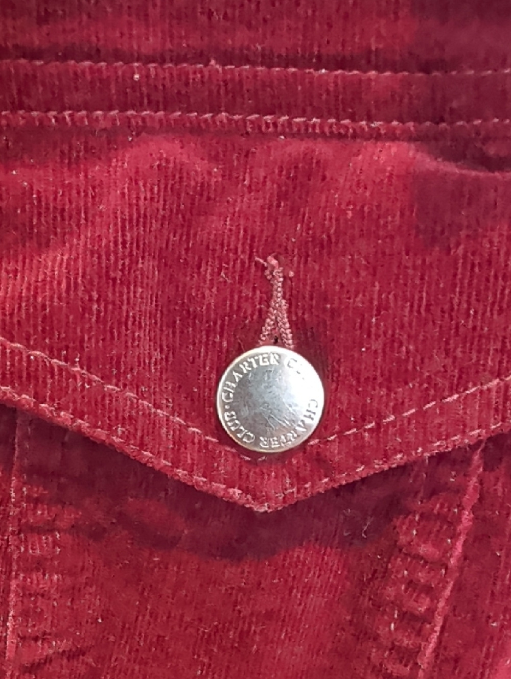 Charter Club Women's Velvet Trucker Jacket - Wine - Picture 5 of 6